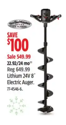 Canadian Tire Lithium 24V 8˝ Electric Auger offer