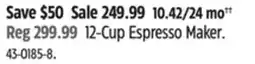 Canadian Tire Paderno 12-Cup Espresso Maker offer