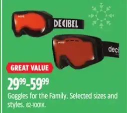 Canadian Tire Goggles for the Family offer