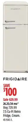 Canadian Tire Frigidaire 7.5 Cu-Ft Retro Fridge, Cream offer