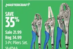 Canadian Tire Mastercraft 3-Pc Pliers Set offer
