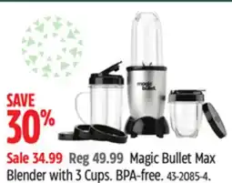 Canadian Tire Magic Bullet Max Blender with 3 Cups offer