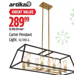 Canadian Tire Artika Carter Pendant Light offer