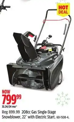 Canadian Tire Briggs & Stratton 208cc Gas Single-Stage Snowblower offer