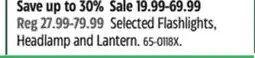 Canadian Tire Selected Flashlights, Headlamp and Lantern offer