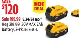 Canadian Tire 20V MAX 5Ah Battery, 2-Pk offer