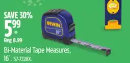 Canadian Tire Bi-Material Tape Measures offer