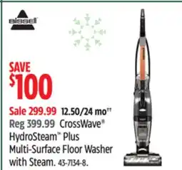 Canadian Tire BISSELL CrossWave HydroSteam Plus Multi-Surface Floor Washer with Steam offer