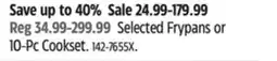 Canadian Tire Selected Frypans or 10-Pc Cookset offer