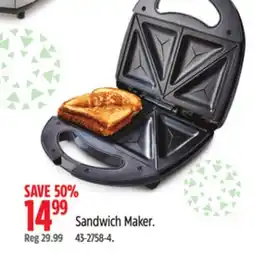 Canadian Tire Sandwich Maker offer