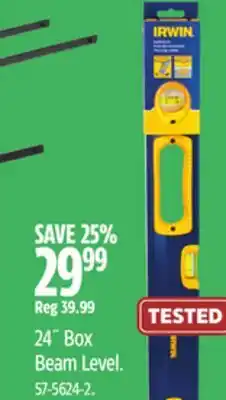 Canadian Tire IRWIN 24˝ Box Beam Level offer