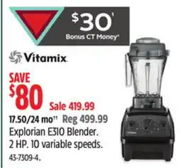 Canadian Tire Explorian E310 Blender. 2HP. 10variable speeds offer
