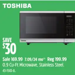 Canadian Tire TOSHIBA 0.9 Cu-Ft Microwave offer