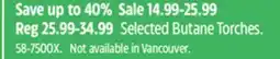 Canadian Tire Selected Butane Torches offer