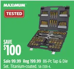 Canadian Tire Maximum 86-Pc Tap & Die Set offer
