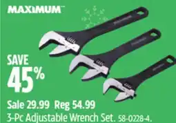 Canadian Tire Maximum 3-Pc Adjustable Wrench Set offer