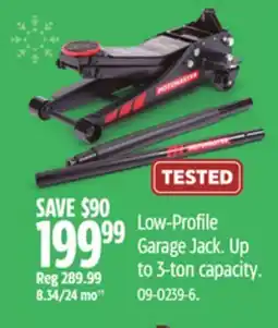 Canadian Tire Low-Profile Garage Jack offer