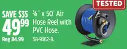 Canadian Tire Mastercraft 3⁄8˝ x 50´ Air Hose Reel with PVC Hose offer