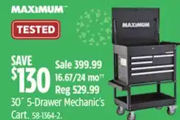 Canadian Tire Maximum 30˝ 5-Drawer Mechanic's Cart offer