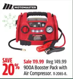 Canadian Tire MotoMaster 900A Booster Pack with Air Compressor offer