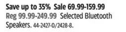 Canadian Tire Selected Bluetooth Speakers offer