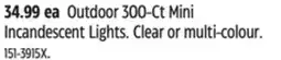 Canadian Tire For Living Outdoor 300-Ct Mini Incandescent Lights offer