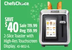 Canadian Tire Chefs choice 2-Slice Toaster with High-Res Touchscreen offer