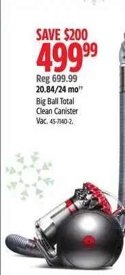 Canadian Tire Dyson Big Ball Total Clean Canister Vac offer