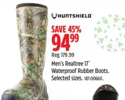 Canadian Tire Huntshield Men's Realtree 17˝ Waterproof Rubber Boots offer