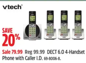 Canadian Tire Vtech DECT 6.0 4-Handset Phone with Caller I.D offer