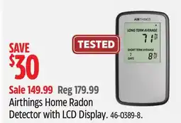 Canadian Tire Airthings Home Radon Detector with LCD Display offer