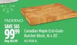 Canadian Tire Paderno Canadian Maple End-Grain Butcher Block offer
