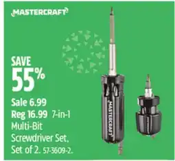 Canadian Tire Mastercraft 7-in-1 Multi-Bit Screwdriver Set, Set of 2 offer