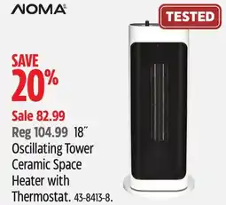 Canadian Tire NOMA Oscillating Tower Ceramic Space Heater with Thermostat offer