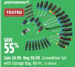 Canadian Tire Mastercraft Screwdriver Set with Storage Bag, 80-Pc offer