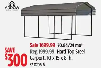 Canadian Tire Hard-Top Steel Carport offer