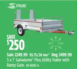 Canadian Tire Stirling Galvalume 5 x 7´ Galvalume Plus Utility Trailer with Ramp Gate offer