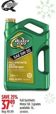 Canadian Tire QUAKER STATE Full Synthetic Motor Oil offer