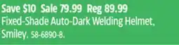 Canadian Tire Mastercraft Fixed-Shade Auto-Dark Welding Helmet, Smiley offer