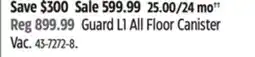 Canadian Tire Guard L1 All Floor Canister Vac offer