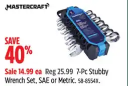 Canadian Tire Mastercraft 7-Pc Stubby Wrench Set, SAE or Metric offer