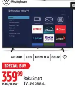 Canadian Tire Westinghouse Roku Smart TV offer