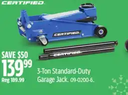 Canadian Tire Certified 3-Ton Standard-Duty Garage Jack offer