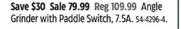 Canadian Tire Maximum Angle Grinder with Paddle Switch offer