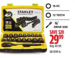 Canadian Tire Stanley Black Chrome Socket Sets offer
