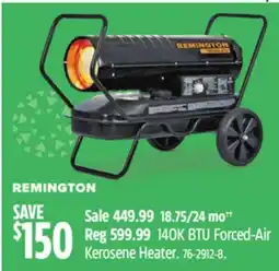 Canadian Tire Remington 140K BTU Forced-Air Kerosene Heater offer