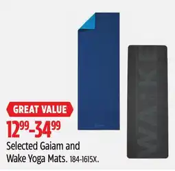 Canadian Tire Selected Gaiam and Wake Yoga Mats offer