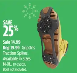 Canadian Tire GripOns Traction Spikes offer