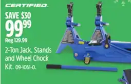 Canadian Tire Certified 2-Ton Jack, Stands and Wheel Chock Kit offer