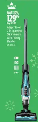Canadian Tire BISSELL Adapt Li-Ion 2-in-1 Cordless Stick Vacuum with Folding Handle offer
